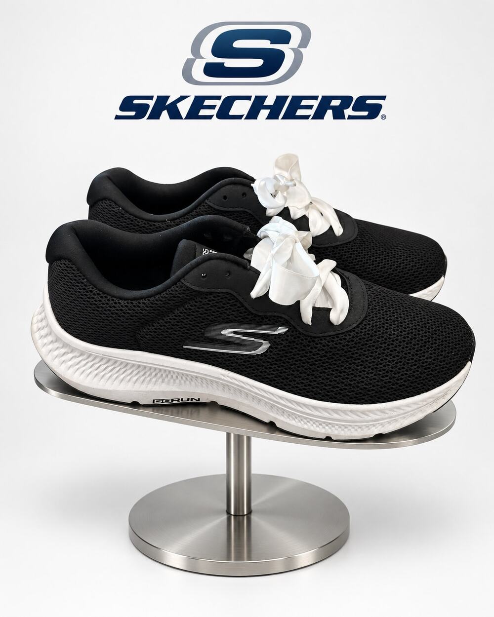 Skechers GO RUN Consistent 2.0 Engaged Black White Women’s 8.5 128605